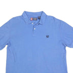 CHAPS Mens Blue Cotton Blend Polo Shirt Short Sleeve M Classic Fit Casual