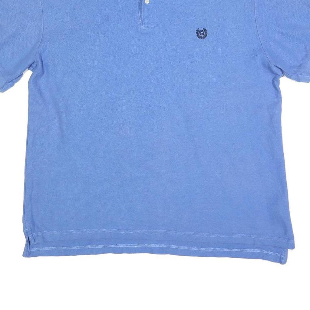 CHAPS Mens Blue Cotton Blend Polo Shirt Short Sleeve M Classic Fit Casual