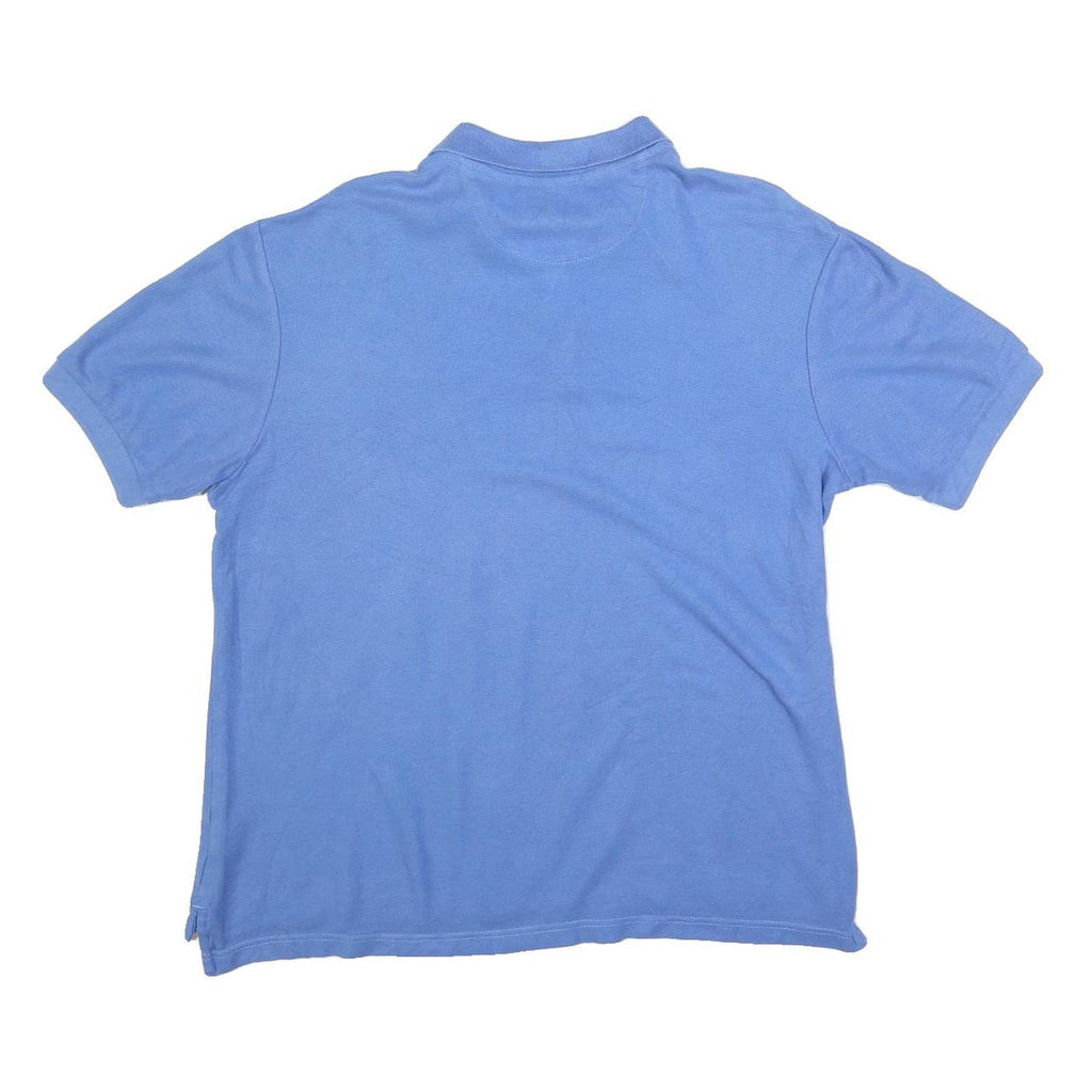 CHAPS Mens Blue Cotton Blend Polo Shirt Short Sleeve M Classic Fit Casual