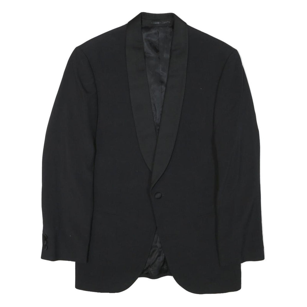 CONCORD Mens Black Wool Blend Tailored Jacket S Button Closure Plain