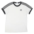 ADIDAS ORIGINALS Womens White & Black T-Shirt UK 6 Short Sleeve Crew Neck Cotton