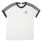 ADIDAS ORIGINALS Womens White & Black T-Shirt UK 6 Short Sleeve Crew Neck Cotton