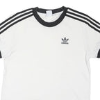 ADIDAS ORIGINALS Womens White & Black T-Shirt UK 6 Short Sleeve Crew Neck Cotton