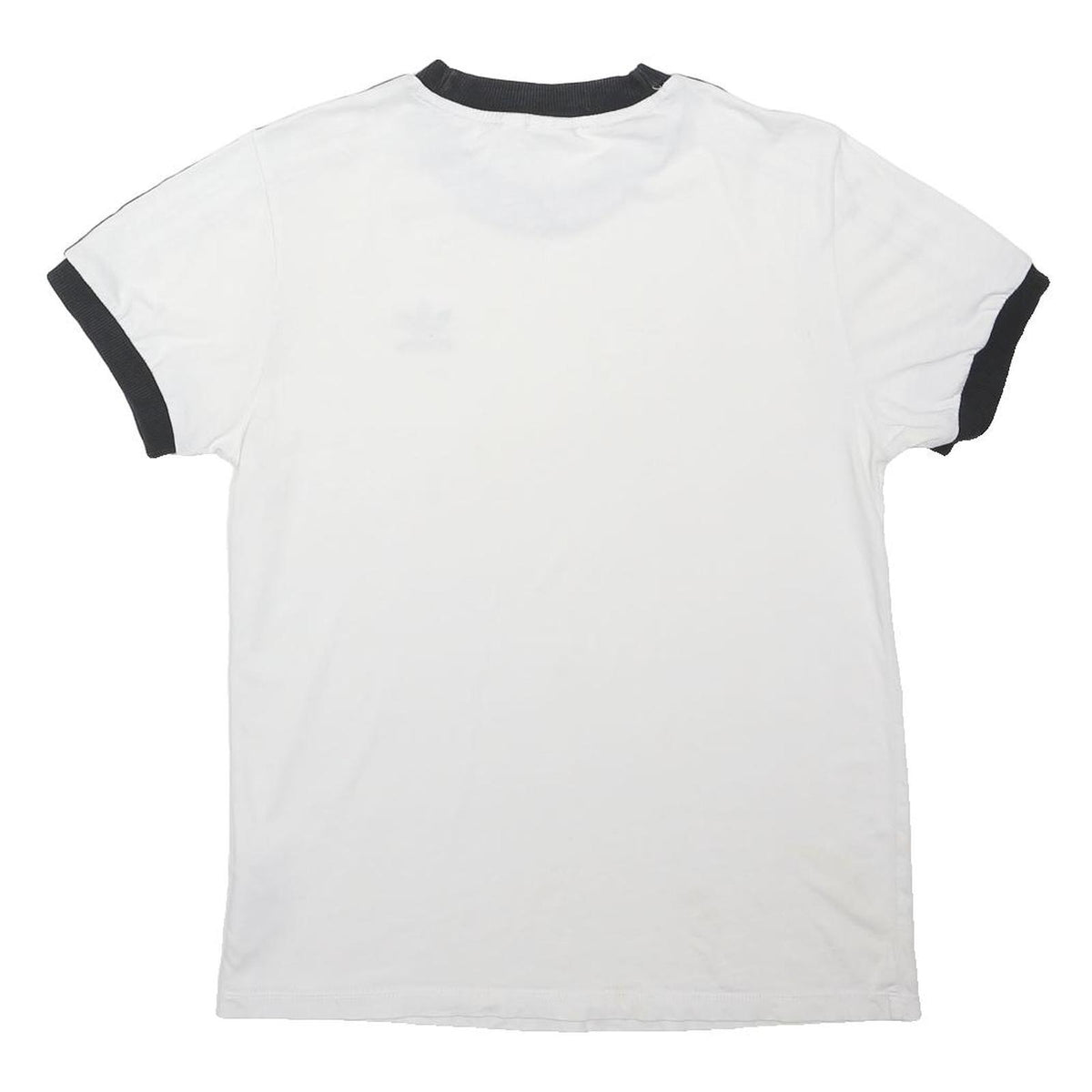 ADIDAS ORIGINALS Womens White & Black T-Shirt UK 6 Short Sleeve Crew Neck Cotton