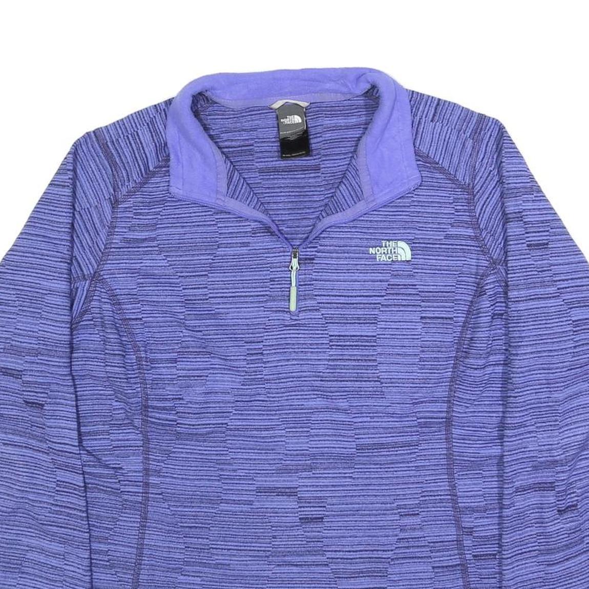 THE NORTH FACE Womens Purple Patterned Jumper 1/4 Zip Basic Knit XL Outdoor
