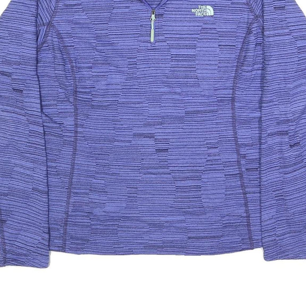 THE NORTH FACE Womens Purple Patterned Jumper 1/4 Zip Basic Knit XL Outdoor