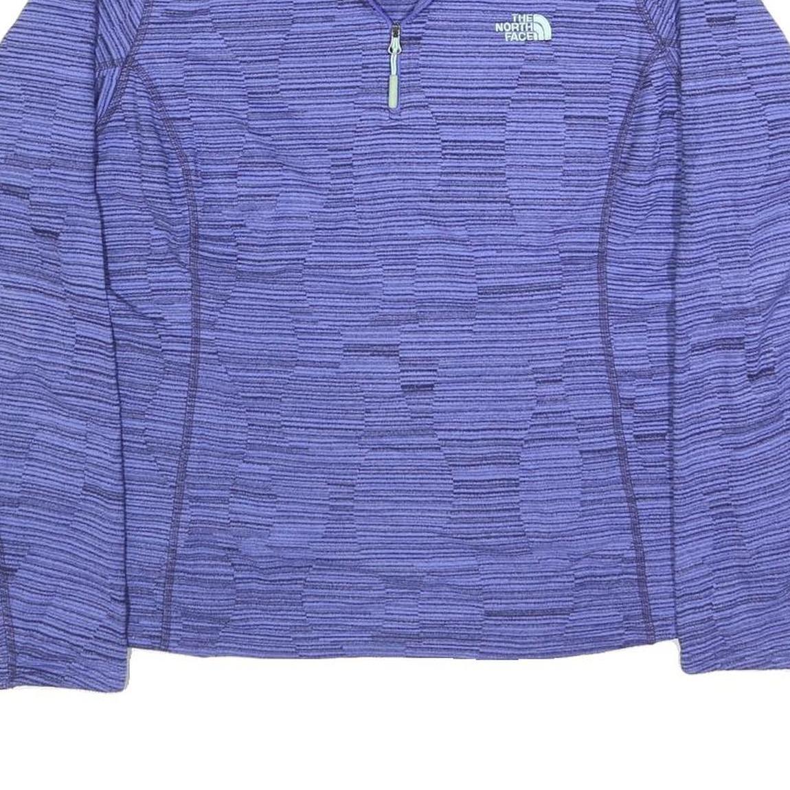 THE NORTH FACE Womens Purple Patterned Jumper 1/4 Zip Basic Knit XL Outdoor