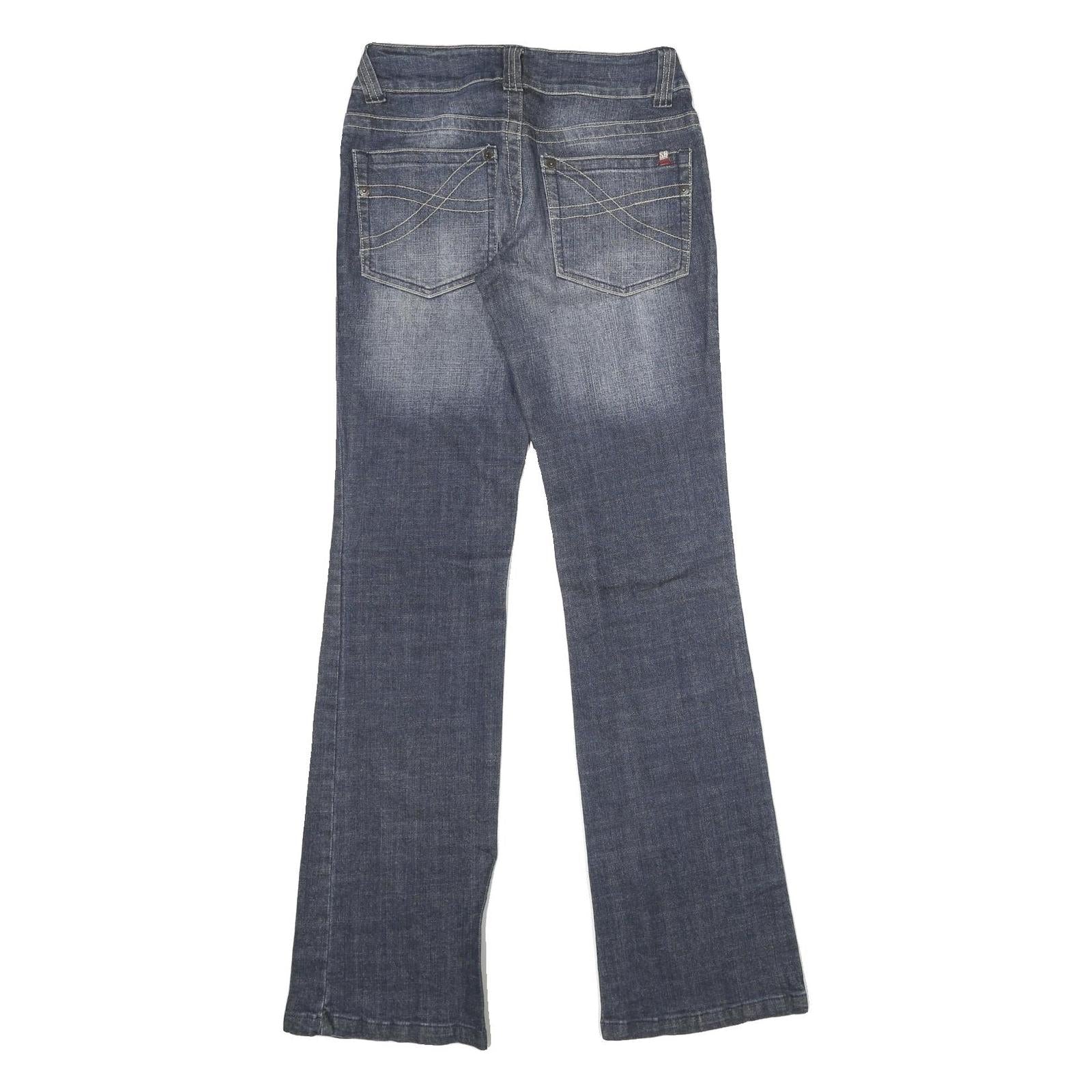 SB DENIM Womens Regular Fit Bootcut Denim Jeans Dark Blue W26 L34 Stylish