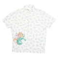WATTG Mens Hawaiian Shirt White Floral M