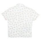 WATTG Mens Hawaiian Shirt White Floral M