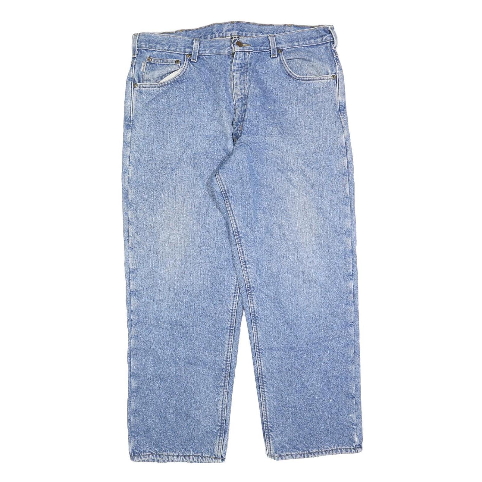 CARHARTT Mens Jeans Blue Regular Straight Denim Medium W38 L28 Workwear Zip