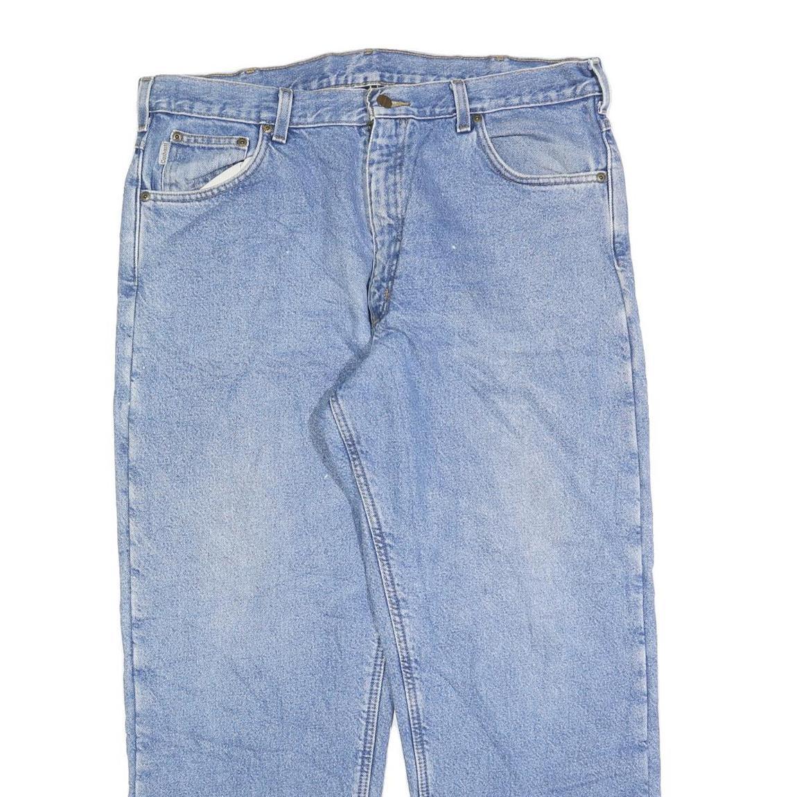 CARHARTT Mens Jeans Blue Regular Straight Denim Medium W38 L28 Workwear Zip