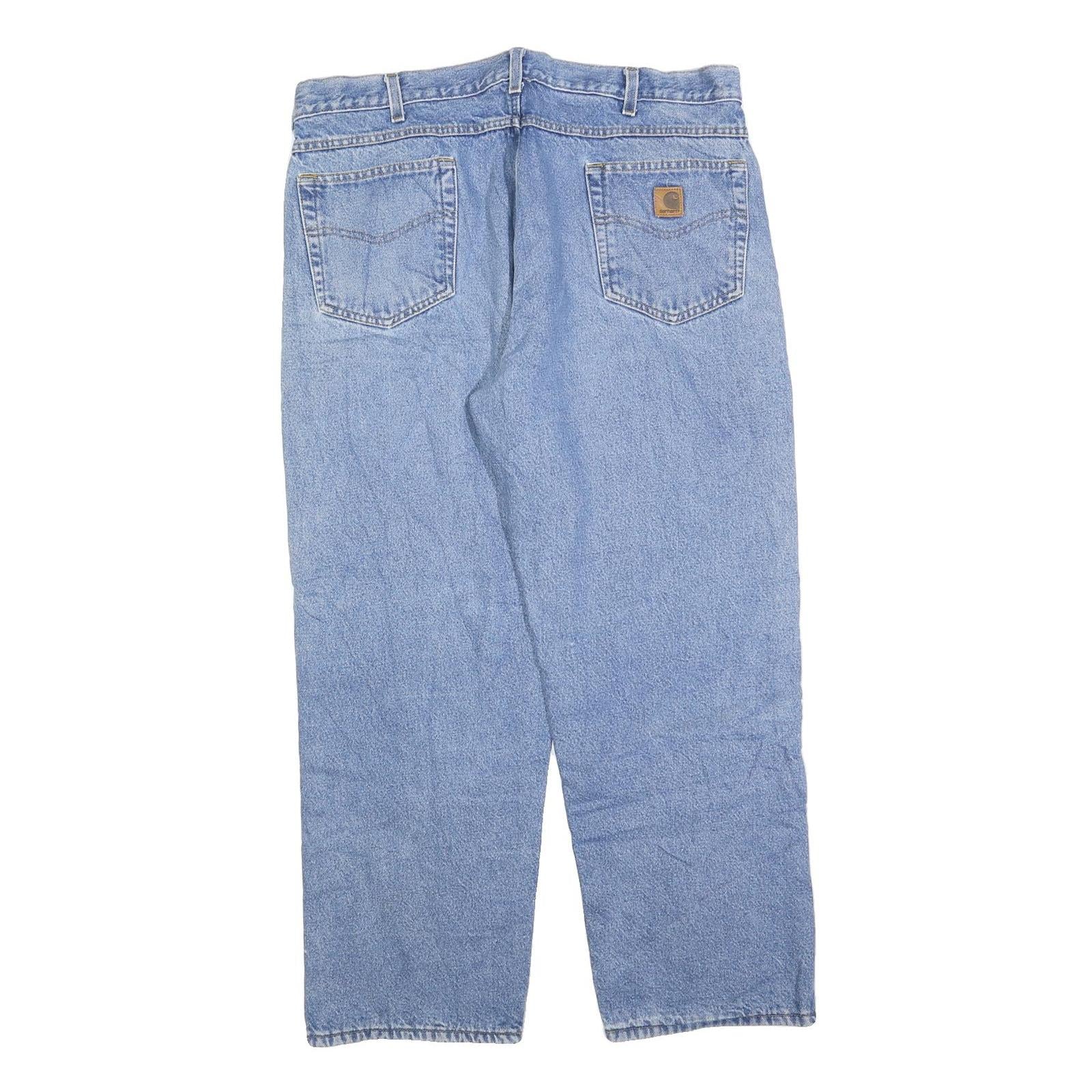 CARHARTT Mens Jeans Blue Regular Straight Denim Medium W38 L28 Workwear Zip