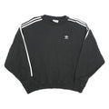 ADIDAS Womens Black & White Sweatshirt Crew Neck UK 10 Logo Classic Sportswear