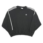 ADIDAS Womens Black & White Sweatshirt Crew Neck UK 10 Logo Classic Sportswear