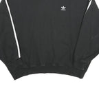 ADIDAS Womens Black & White Sweatshirt Crew Neck UK 10 Logo Classic Sportswear