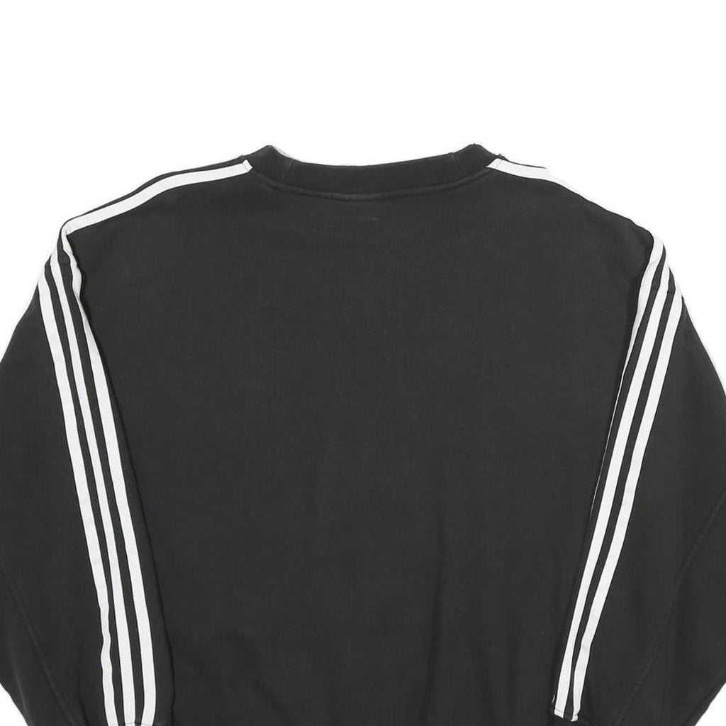 ADIDAS Womens Black & White Sweatshirt Crew Neck UK 10 Logo Classic Sportswear