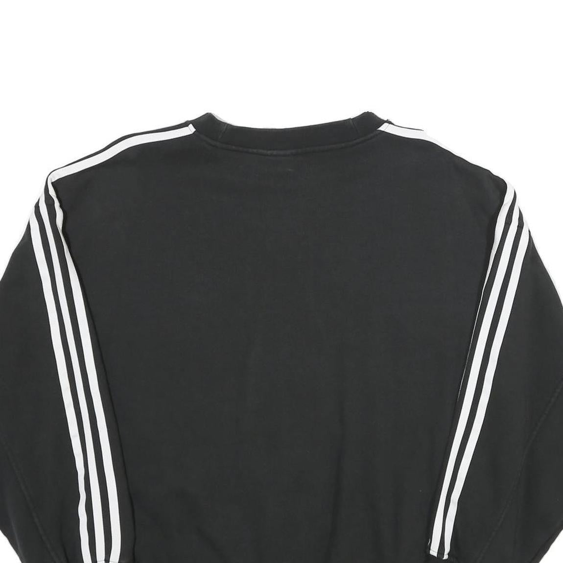 ADIDAS Womens Black & White Sweatshirt Crew Neck UK 10 Logo Classic Sportswear