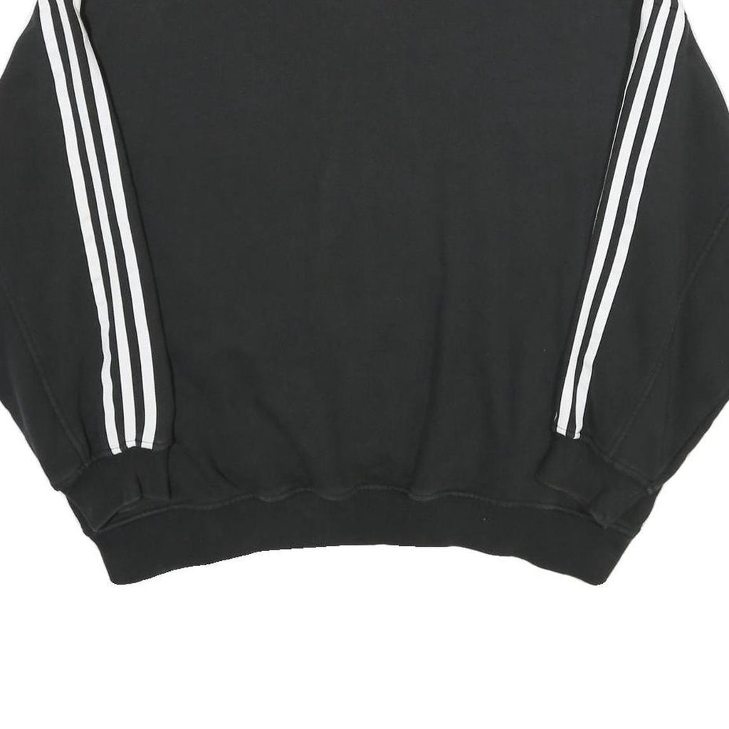 ADIDAS Womens Black & White Sweatshirt Crew Neck UK 10 Logo Classic Sportswear