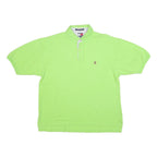 TOMMY HILFIGER Mens Green Short Sleeve Plain Polo Shirt XL Classic Fit