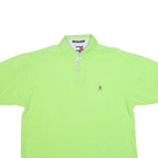 TOMMY HILFIGER Mens Green Short Sleeve Plain Polo Shirt XL Classic Fit