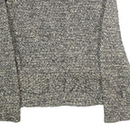 KAREN MILLEN Womens Black & Cream Wool Blend Button Jacket UK 10 Tweed Classic