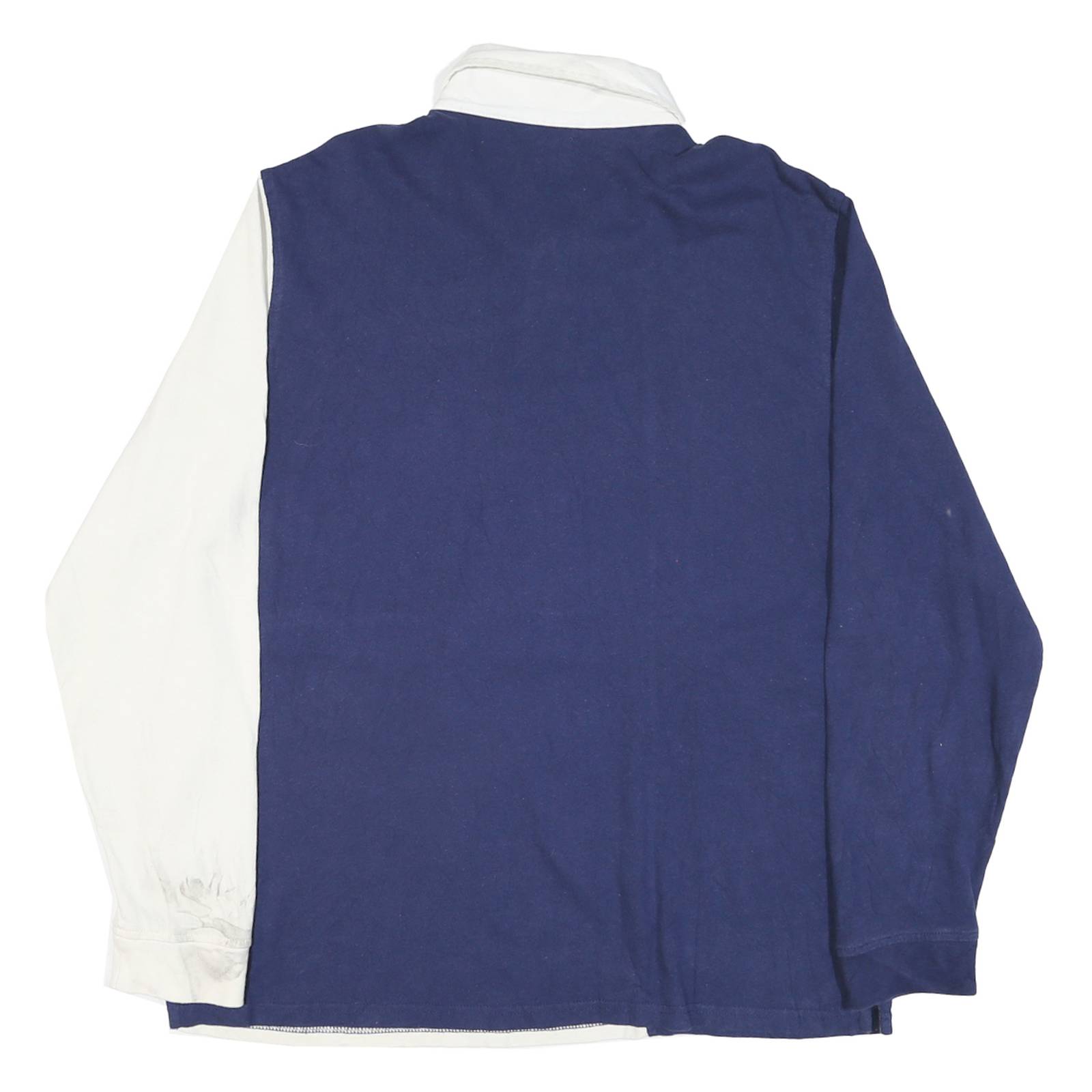 LEVI'S Mens Blue & White Long Sleeve Colourblock Polo Shirt L Cotton Blend