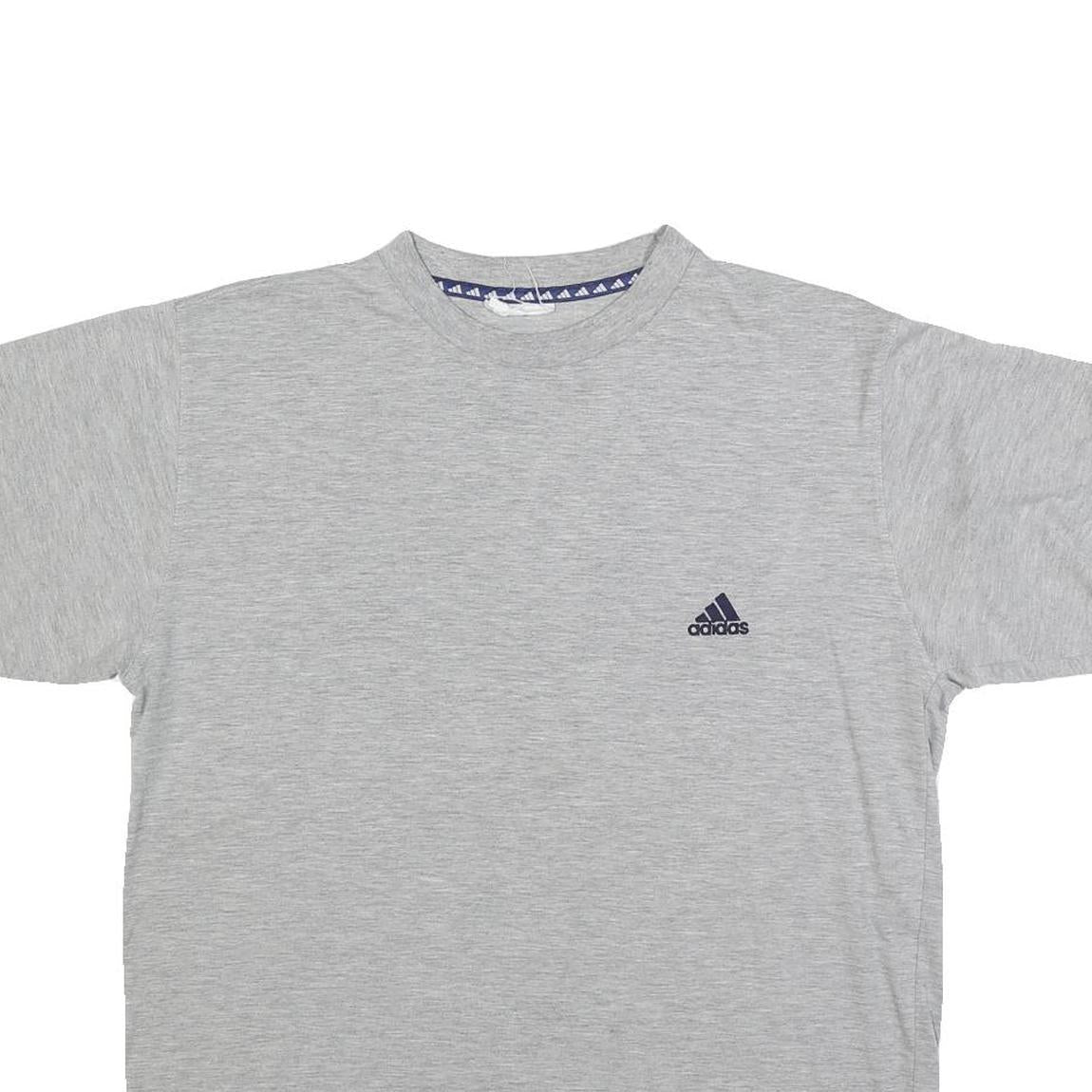 ADIDAS Mens Grey Classic T-Shirt M Short Sleeve Crew Neck Cotton Blend Sport