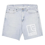 WRANGLER Mens Denim Blue Cotton Casual Shorts L W36 Printed Logo