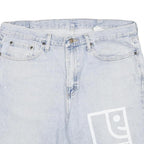 WRANGLER Mens Denim Blue Cotton Casual Shorts L W36 Printed Logo