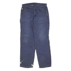 CARHARTT Mens Cotton Blend Navy Blue Regular Fit Straight Leg Trousers W34 L34