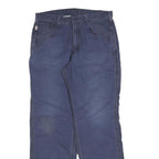 CARHARTT Mens Cotton Blend Navy Blue Regular Fit Straight Leg Trousers W34 L34