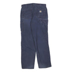 CARHARTT Mens Cotton Blend Navy Blue Regular Fit Straight Leg Trousers W34 L34