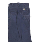 CARHARTT Mens Cotton Blend Navy Blue Regular Fit Straight Leg Trousers W34 L34