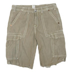 TRUE RELIGION Mens Shorts Beige XL W38 Cargo Cotton Blend Contrast Stitching