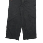 ESKO Womens Black Cotton Blend Relaxed Wide-Leg Trousers W28 L25 Casual Zip