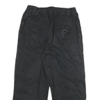 ESKO Womens Black Cotton Blend Relaxed Wide-Leg Trousers W28 L25 Casual Zip