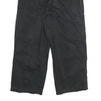 ESKO Womens Black Cotton Blend Relaxed Wide-Leg Trousers W28 L25 Casual Zip