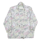 CHARLES VOGELE Womens Grey & Pink Print Jacket 2XL Polyester Zip Casual