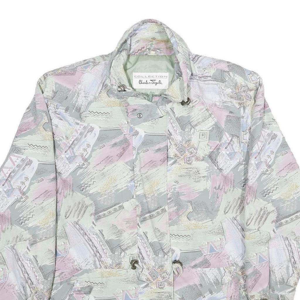 CHARLES VOGELE Womens Grey & Pink Print Jacket 2XL Polyester Zip Casual