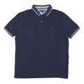 TOMMY HILFIGER Mens Navy Blue Polo Shirt Short Sleeve Cotton Blend L