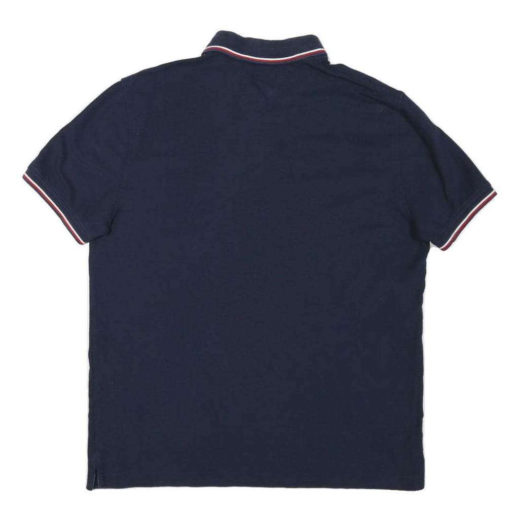 TOMMY HILFIGER Mens Navy Blue Polo Shirt Short Sleeve Cotton Blend L