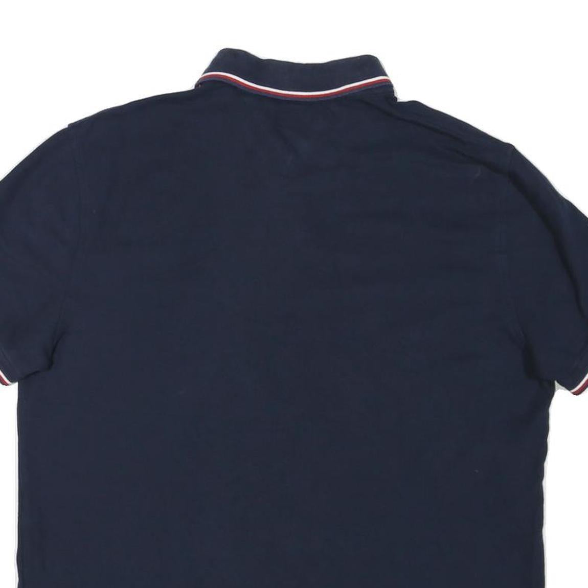 TOMMY HILFIGER Mens Navy Blue Polo Shirt Short Sleeve Cotton Blend L
