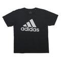 ADIDAS Mens Black & White Logo Graphic T-Shirt L Short Sleeve Crew Neck Cotton