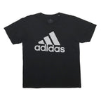 ADIDAS Mens Black & White Logo Graphic T-Shirt L Short Sleeve Crew Neck Cotton
