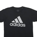 ADIDAS Mens Black & White Logo Graphic T-Shirt L Short Sleeve Crew Neck Cotton