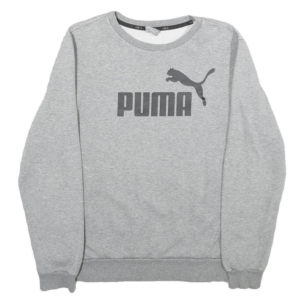 PUMA Mens Grey Sweatshirt Crew Neck M Cotton Blend Pullover Casual Active