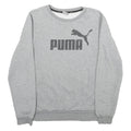 PUMA Mens Grey Sweatshirt Crew Neck M Cotton Blend Pullover Casual Active
