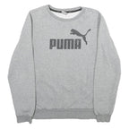 PUMA Mens Grey Sweatshirt Crew Neck M Cotton Blend Pullover Casual Active