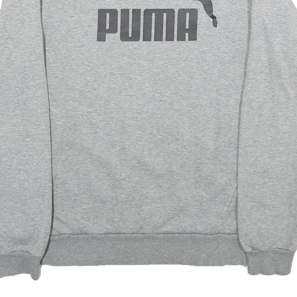 PUMA Mens Grey Sweatshirt Crew Neck M Cotton Blend Pullover Casual Active